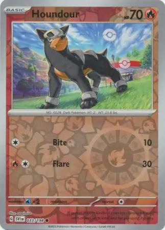 Houndour Reverse Holo 033 Normal