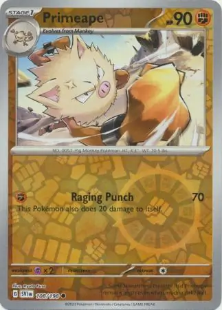 Primeape Reverse Holo 108 Normal