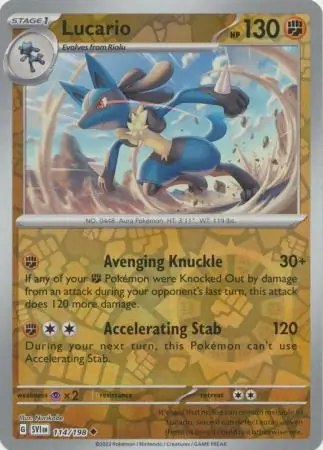 Lucario Reverse Holo 114 Normal