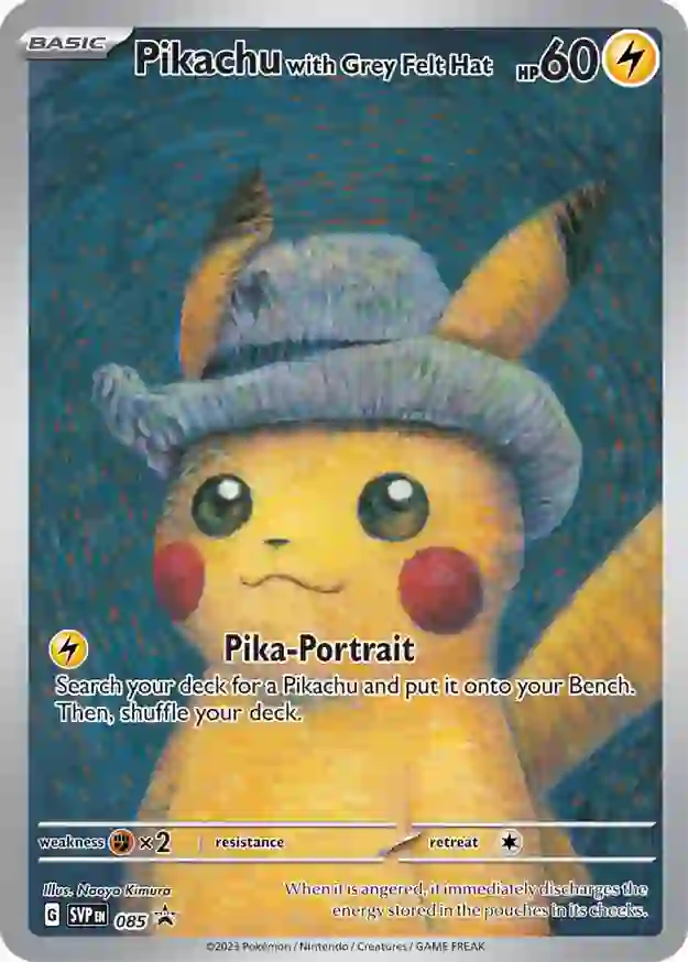 Pikachu with Grey Felt Hat 085 Normal