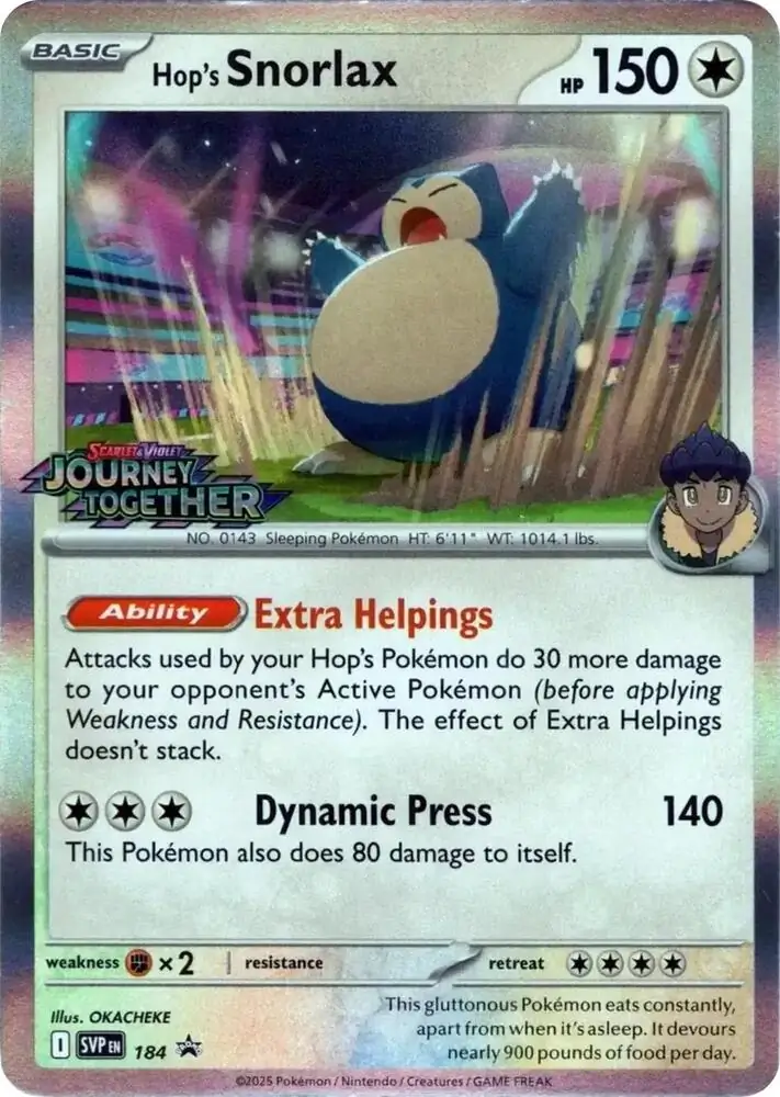 Hop's Snorlax Prerelease 184 Normal