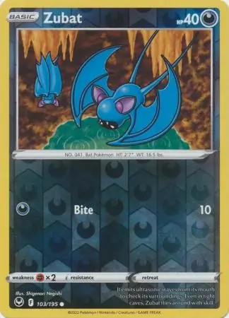 Zubat Reverse Holo 103 Normal