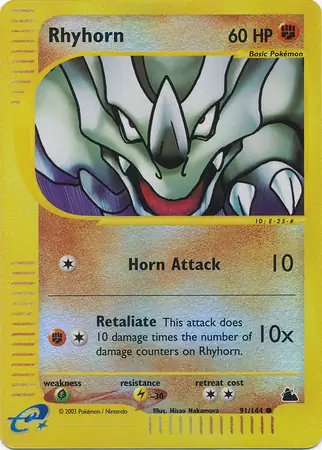 Rhyhorn Reverse Holo 91 Normal