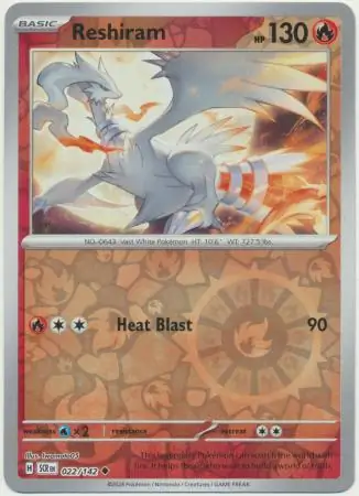 Reshiram Reverse Holo 022 Normal