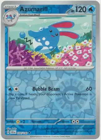 Azumarill Reverse Holo 034 Normal