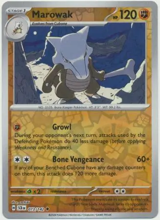 Marowak Reverse Holo 073
