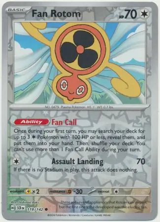 Fan Rotom Reverse Holo 118 Normal