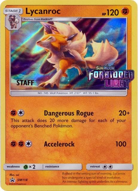Lycanroc Prerelease Staff SM118 Normal