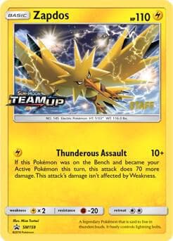 Zapdos Prerelease Staff SM159 Normal