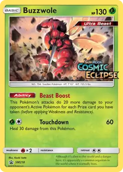Buzzwole Prerelease SM218 Normal