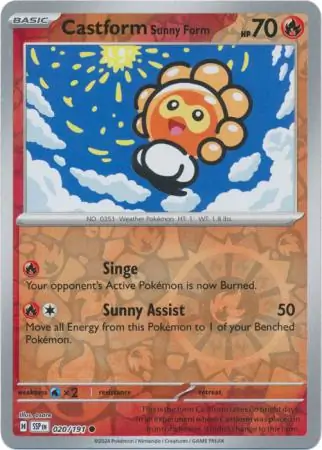 Castform Sunny Form Reverse Holo 020 Normal