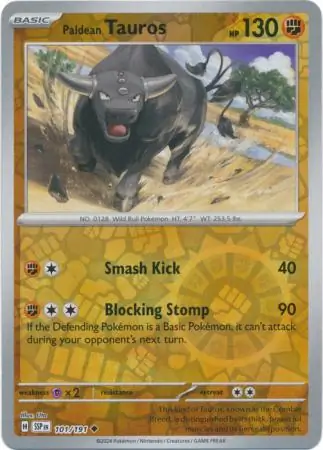 Paldean Tauros Reverse Holo 101