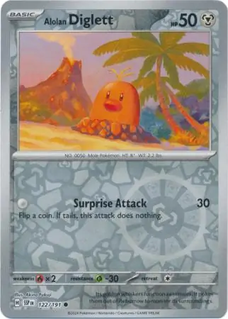 Alolan Diglett Reverse Holo 122 Normal