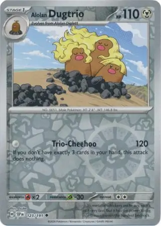 Alolan Dugtrio Reverse Holo 123 Normal
