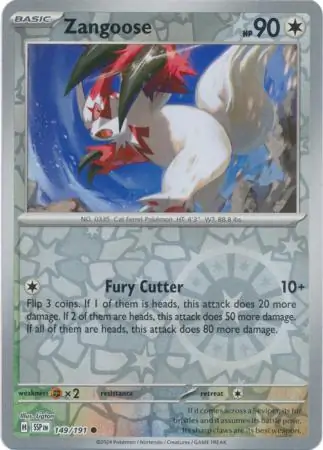 Zangoose Reverse Holo 149 Normal