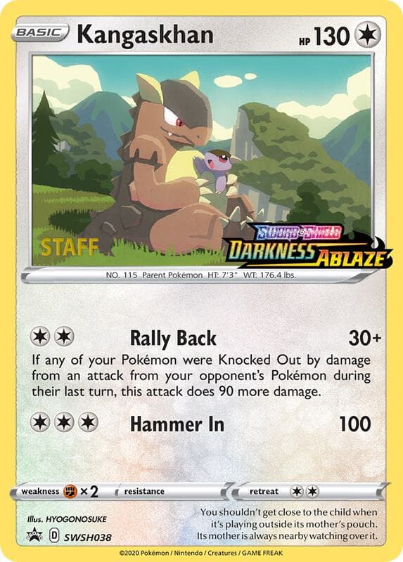 Kangaskhan Prerelease Staff SWSH038