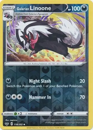 Galarian Linoone Reverse Holo 118 Normal