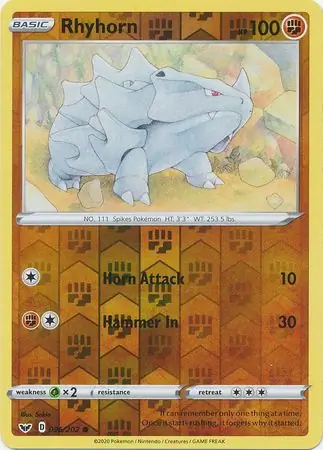 Rhyhorn Reverse Holo 096 Normal