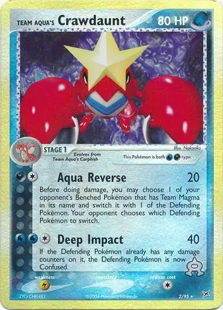 Team Aqua's Crawdaunt Reverse Holo 2