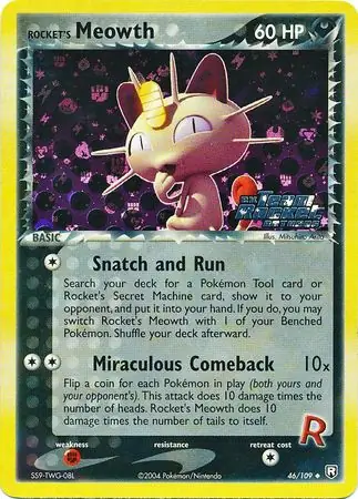 Rocket's Meowth Reverse Holo 46
