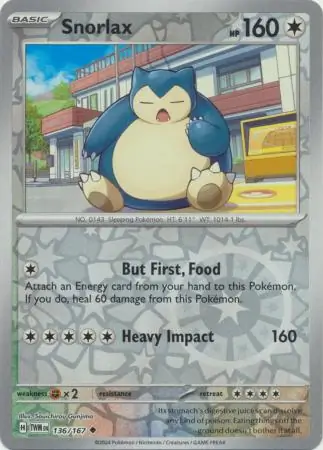 Snorlax Reverse Holo 136 Normal