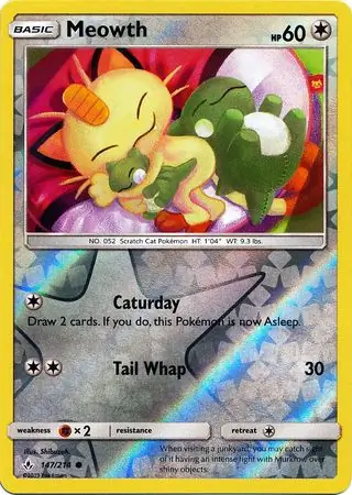Meowth Reverse Holo 147 Normal