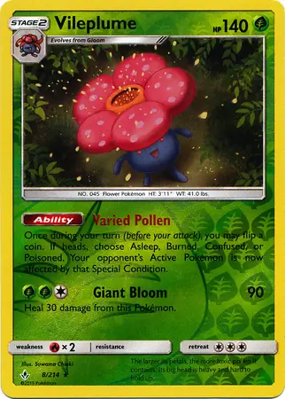 Vileplume Reverse Holo 8 Normal