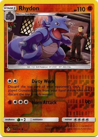 Rhydon Reverse Holo 94 Normal