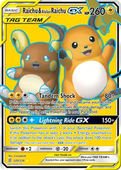 Full Art Raichu & Alolan Raichu GX 220 Normal