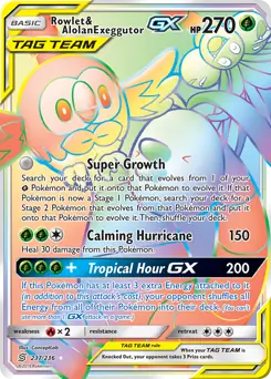 Rowlet & Alolan Exeggutor GX Secret 237 Normal