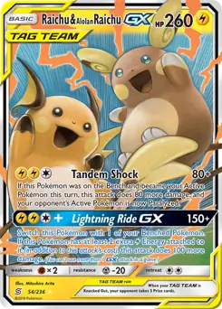 Raichu & Alolan Raichu GX 54 Normal