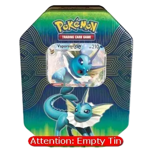 Elemental Power Tins: Vaporeon GX Empty Tin