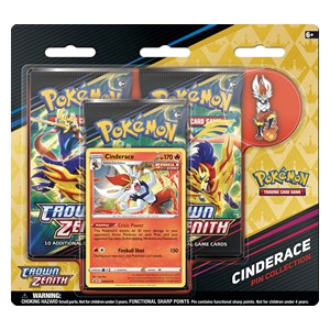 Crown Zenith: Cinderace Pin Collection 3-Pack Blister