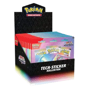 Prismatic Evolutions: Tech Sticker Collection Display